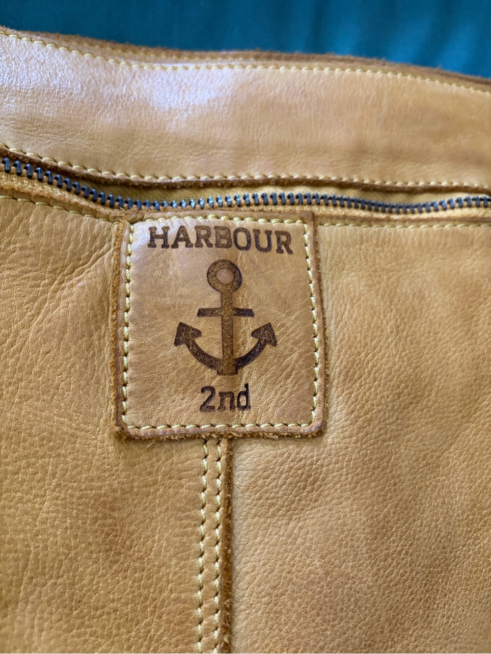 Harbour 2nd Anchor-Emblem Mustard Leather Hobo Bag - Picture 4 of 9